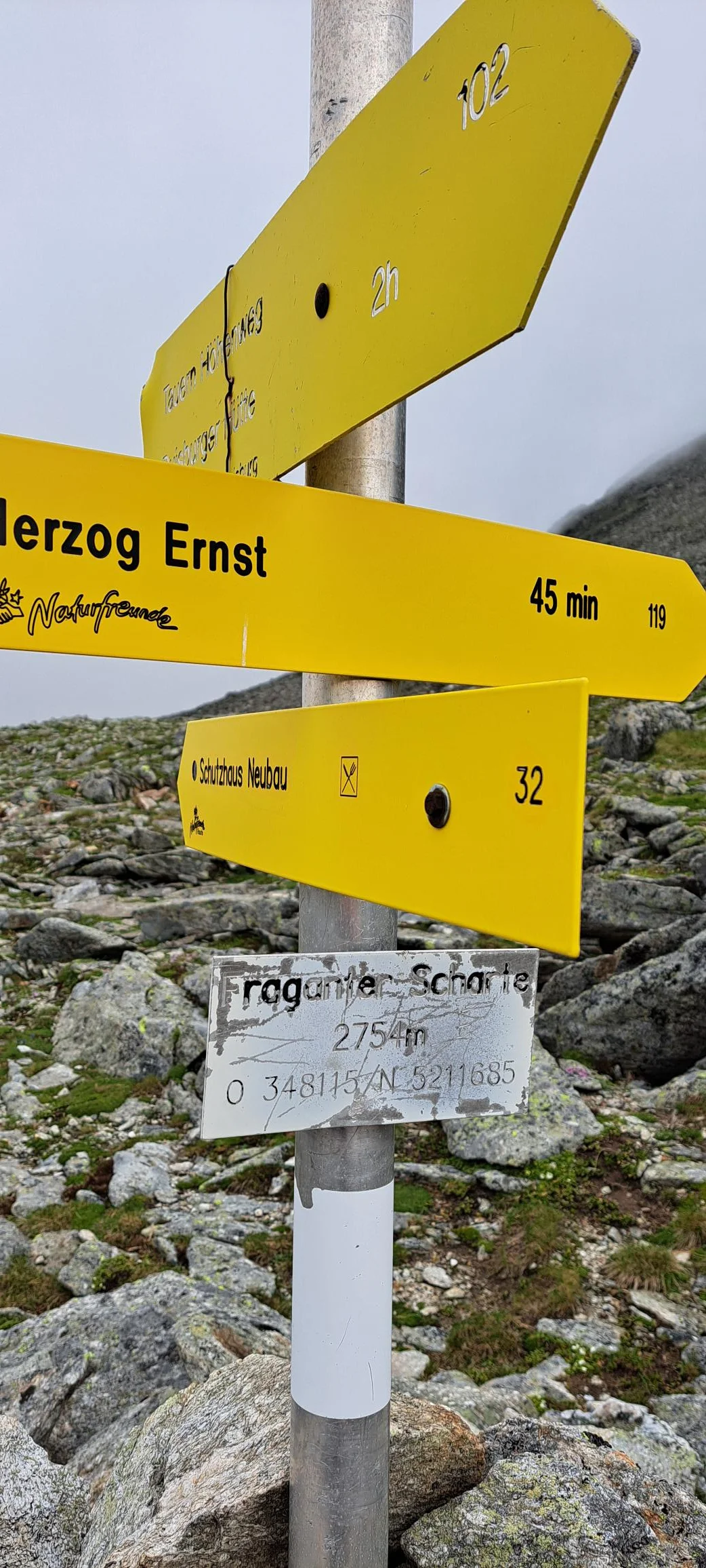 Fraganter Scharte, 2754m, Übergang auch zur DuisburgerHütte | © C. Ammann