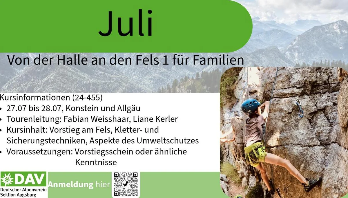 Bild Halle-Fels-Kurs für Familien | © DAV Augsburg e.V.