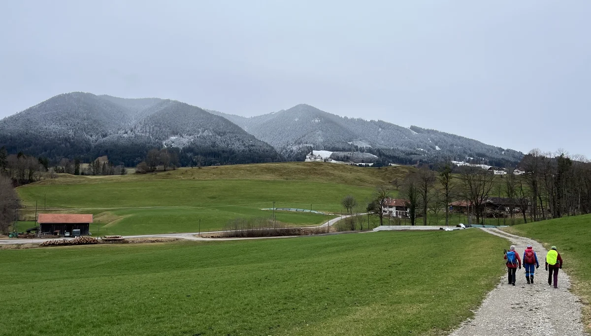 Zwischen Sprittelsberg und Grub - Blick auf die Hörnlegruppe mit leichtem Neuschnee | © DAV Augsburg Senioren