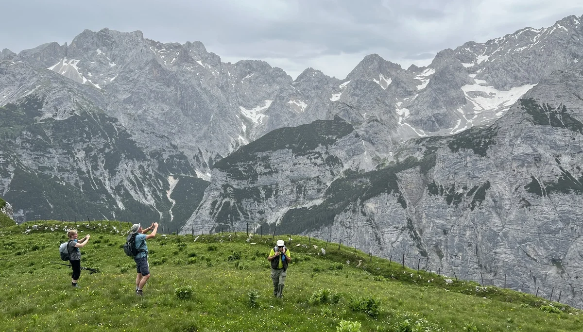 Zwischen Hohem Gaifkopf und Mauerschartenkopf - Blick ins Reintal mit (v.l.n.r.) Dreitorspitzen, Schüsselkarspitze, Scharnitzspitze, Oberreintalschrofen etc. | © DAV Augsburg Senioren