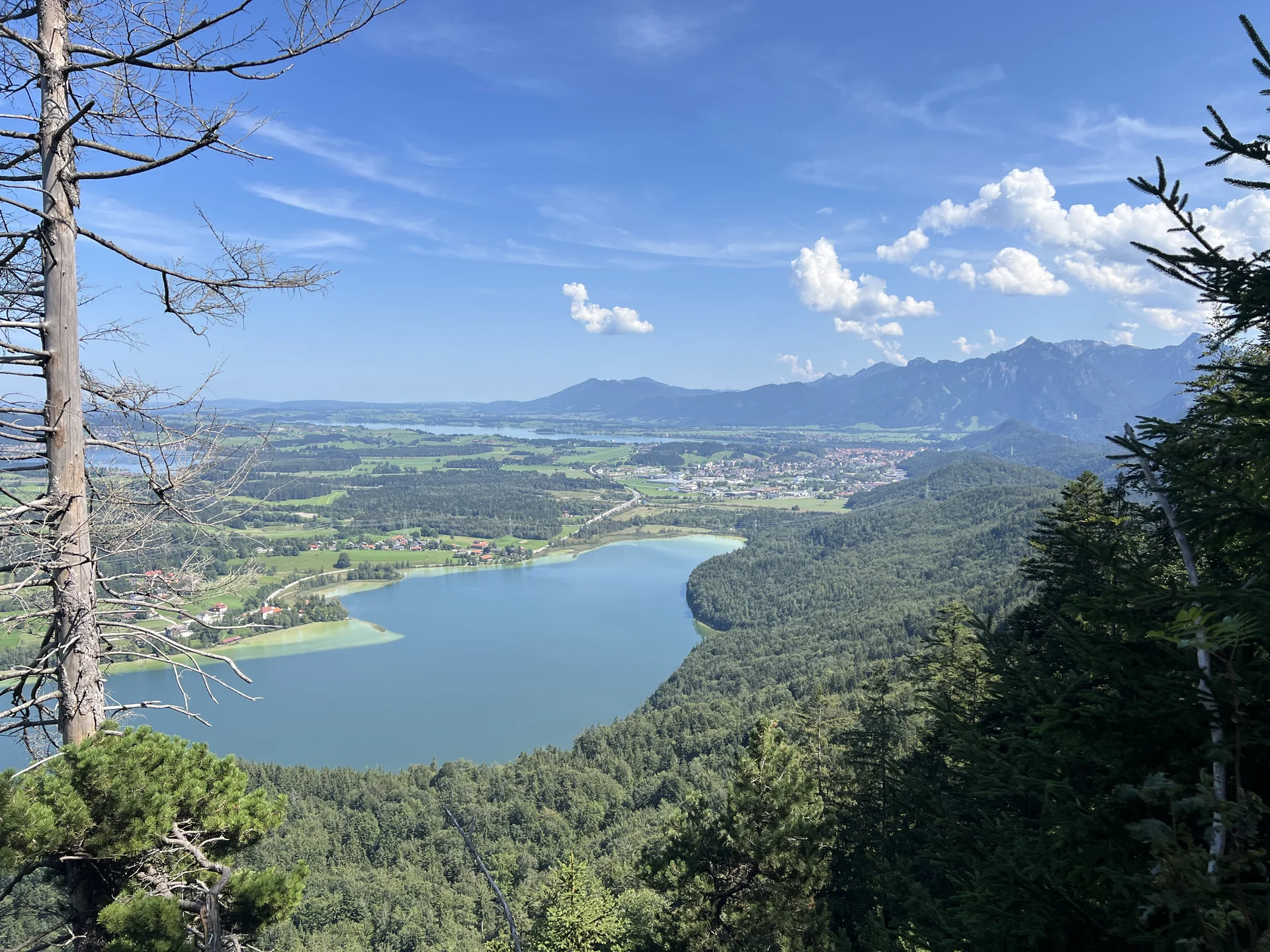 Blick auf Weißensee, Hopfensee (links), Forggensee und Bannwaldsee | © DAV Augsburg Senioren
