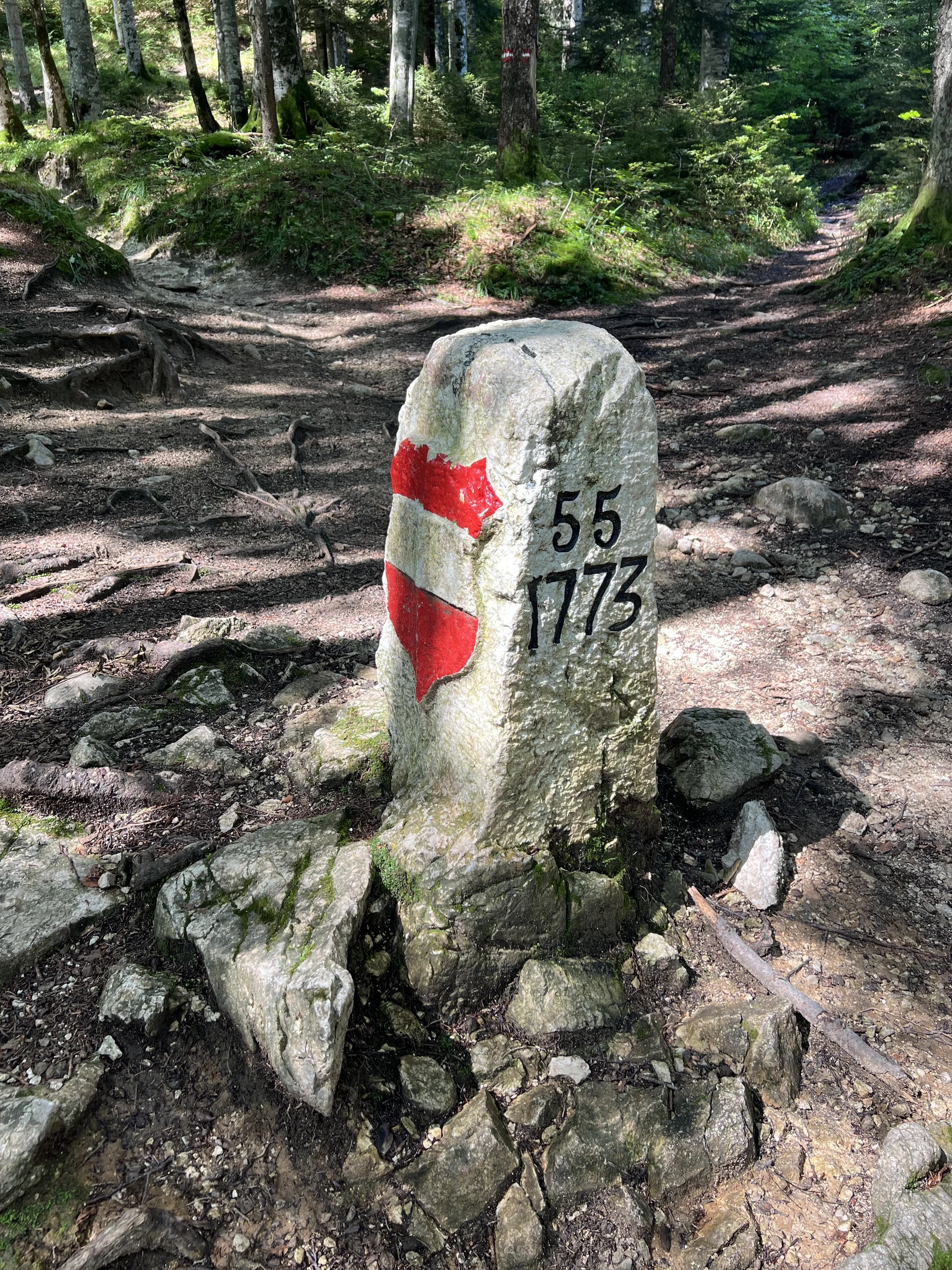 Alter österreichischer Grenzstein am Zirmgrat | © DAV Augsburg Senioren