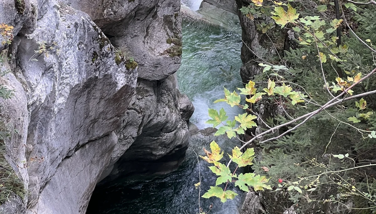Blick von der Brücke auf den unteren Tatzelwurm-Wasserfall | © DAV Augsburg Senioren