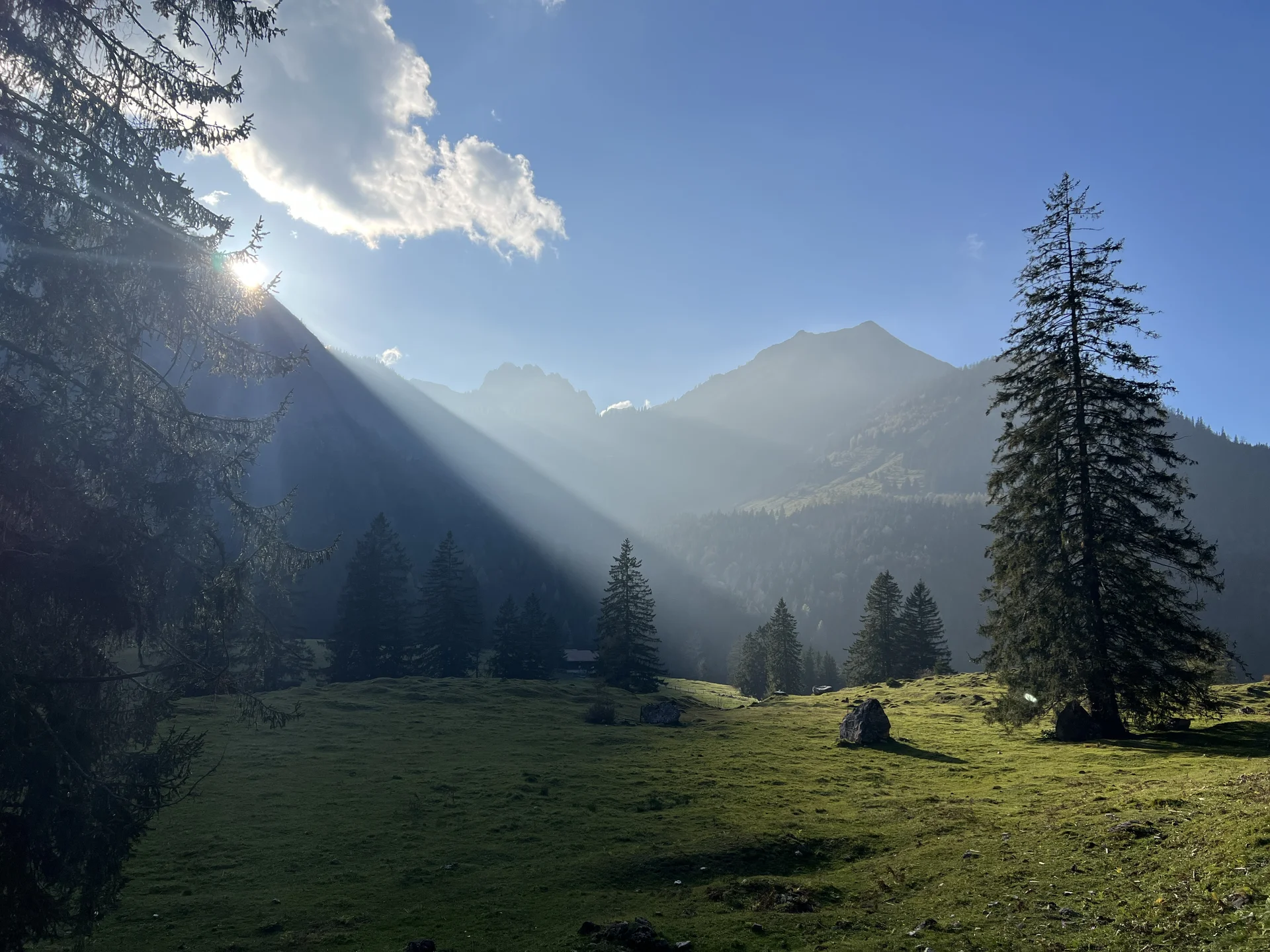 Nachmittagssonne bei der Klarer-Alm | © DAV Augsburg Senioren