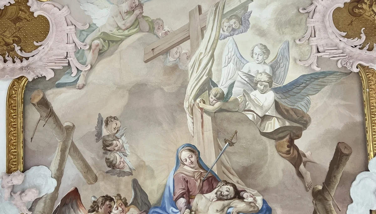 Kapelle zur Schmerzhaften Muttergottes, Deckenfresko von Matthäus Günther | © DAV Augsburg Senioren