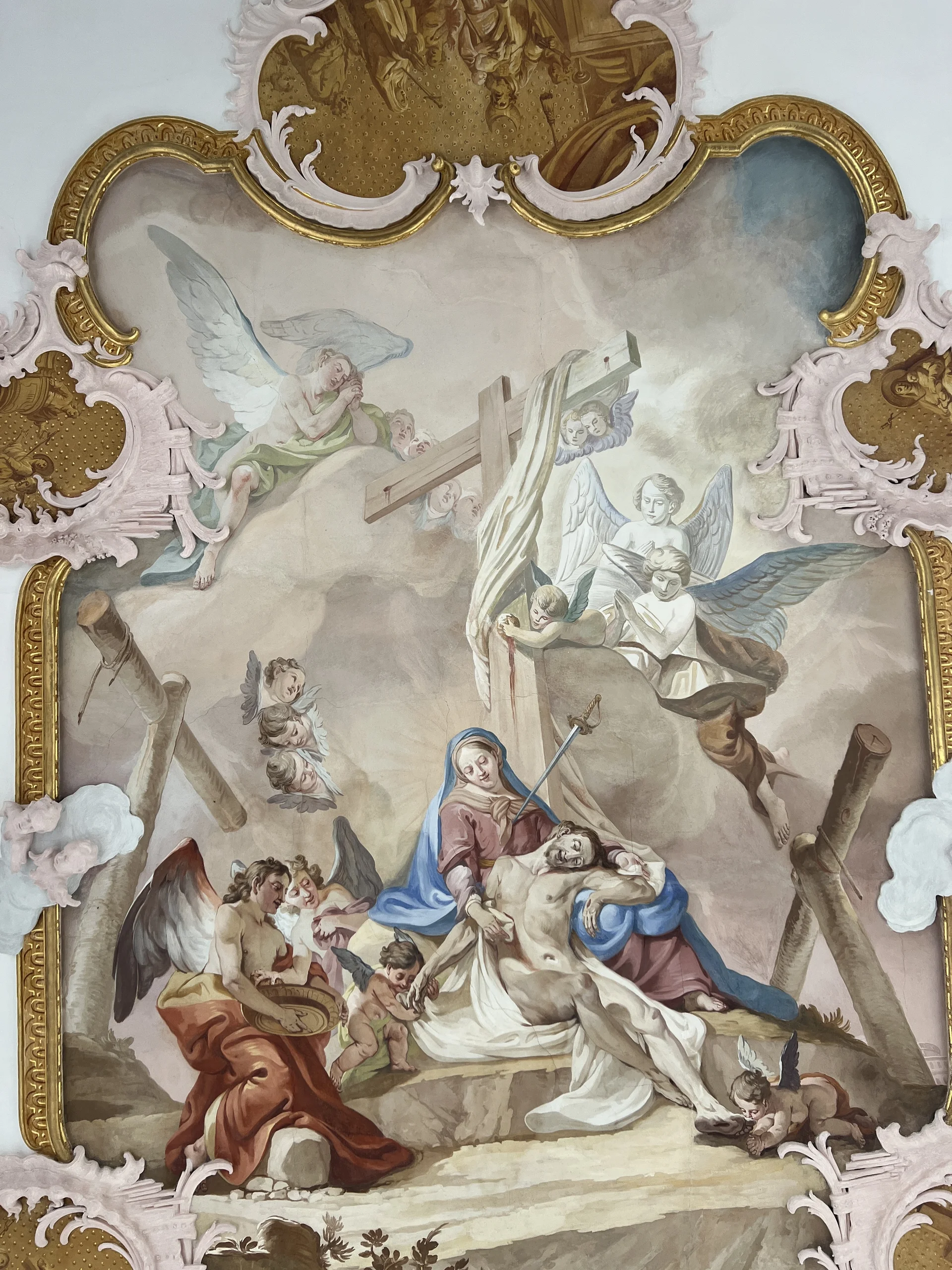 Kapelle zur Schmerzhaften Muttergottes, Deckenfresko von Matthäus Günther | © DAV Augsburg Senioren