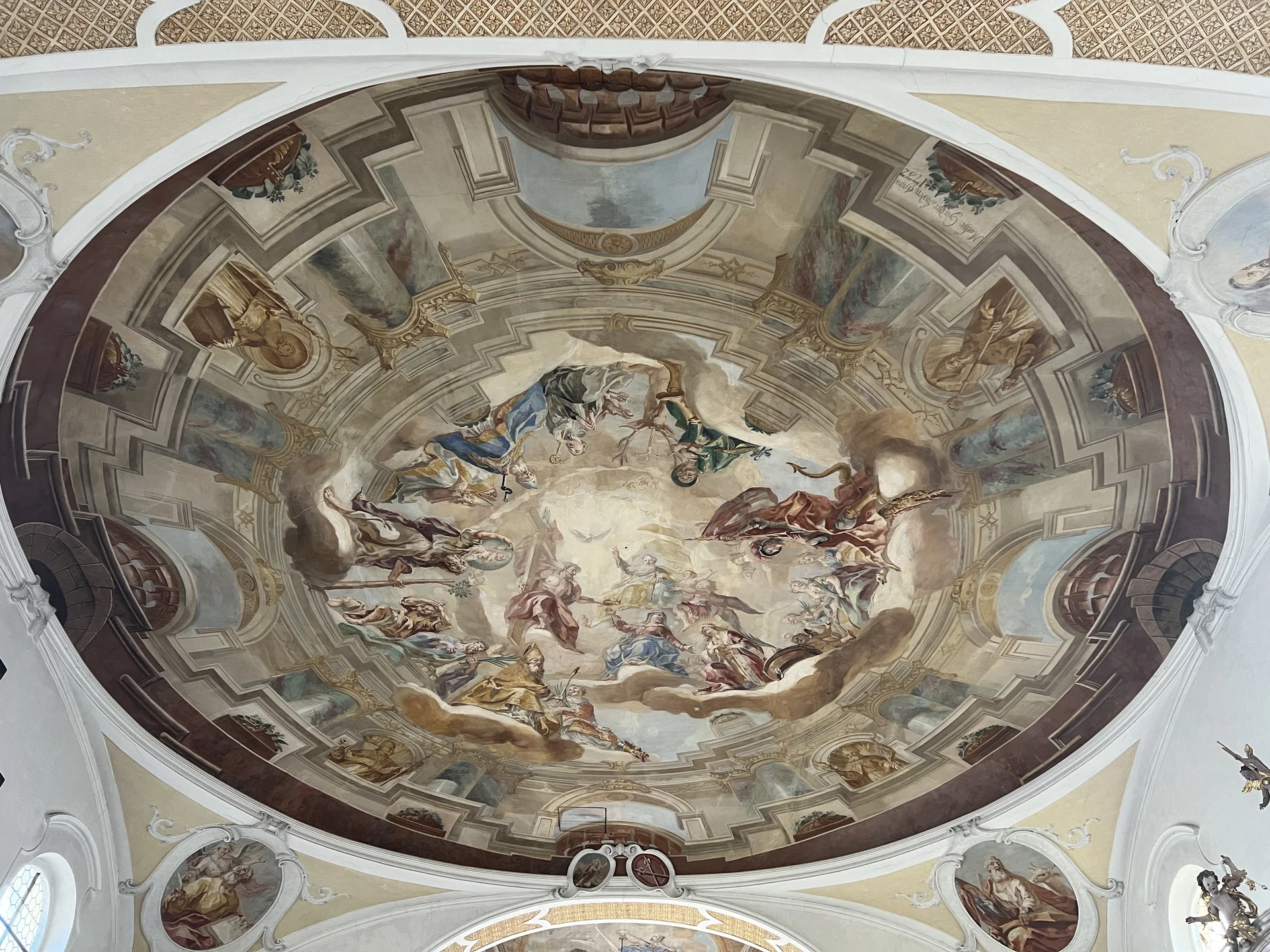 Druisheim - Kirche St. Vitus, Inneres, Deckenfresko von Matthäus Günther | © DAV Augsburg Senioren