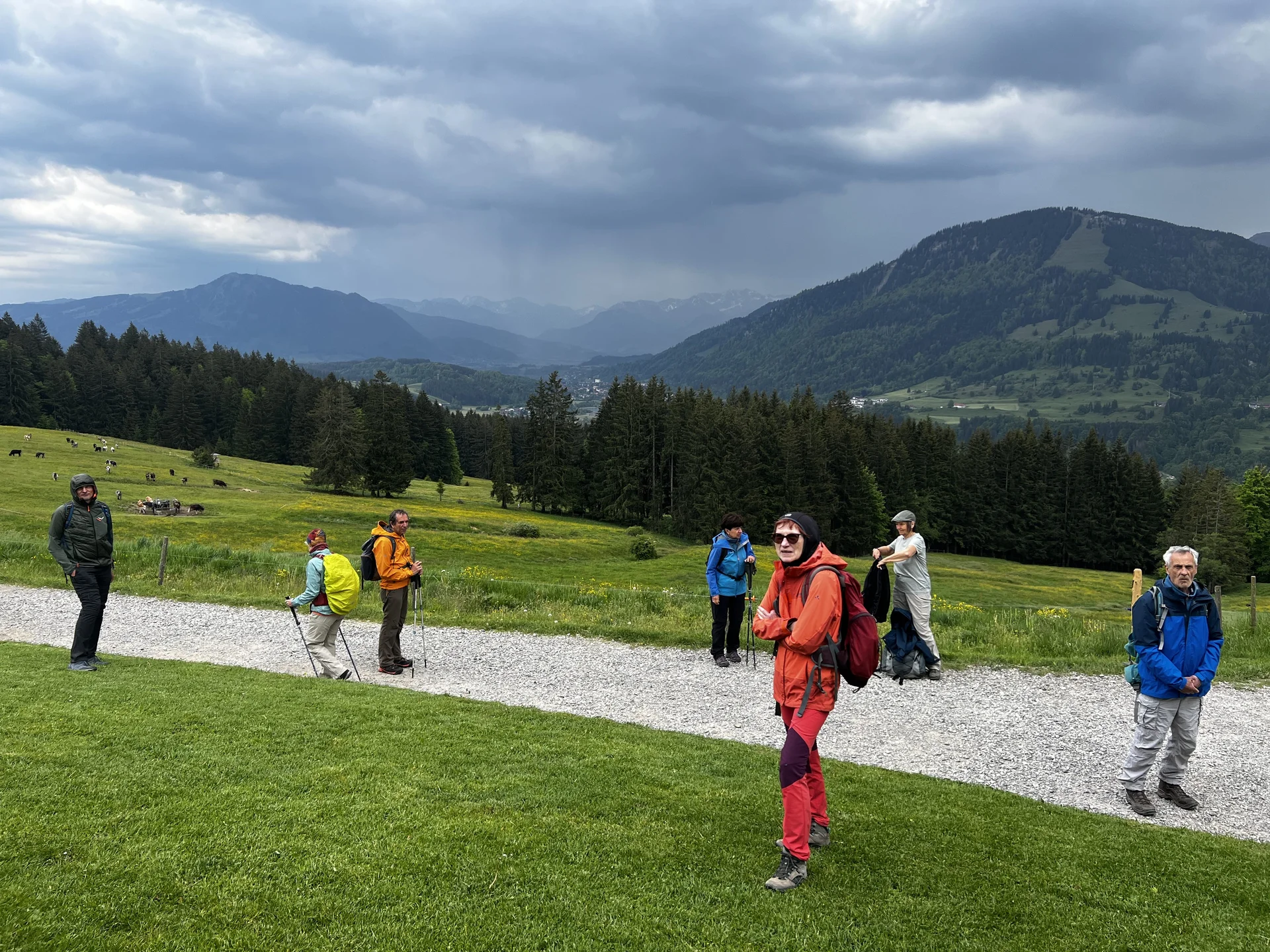An der Siedelalpe - Blick ins Illertal und auf die allgäuer Berge mit Grünten (li.) und Immenstädter Horn (re.) | © DAV Augsburg Senioren