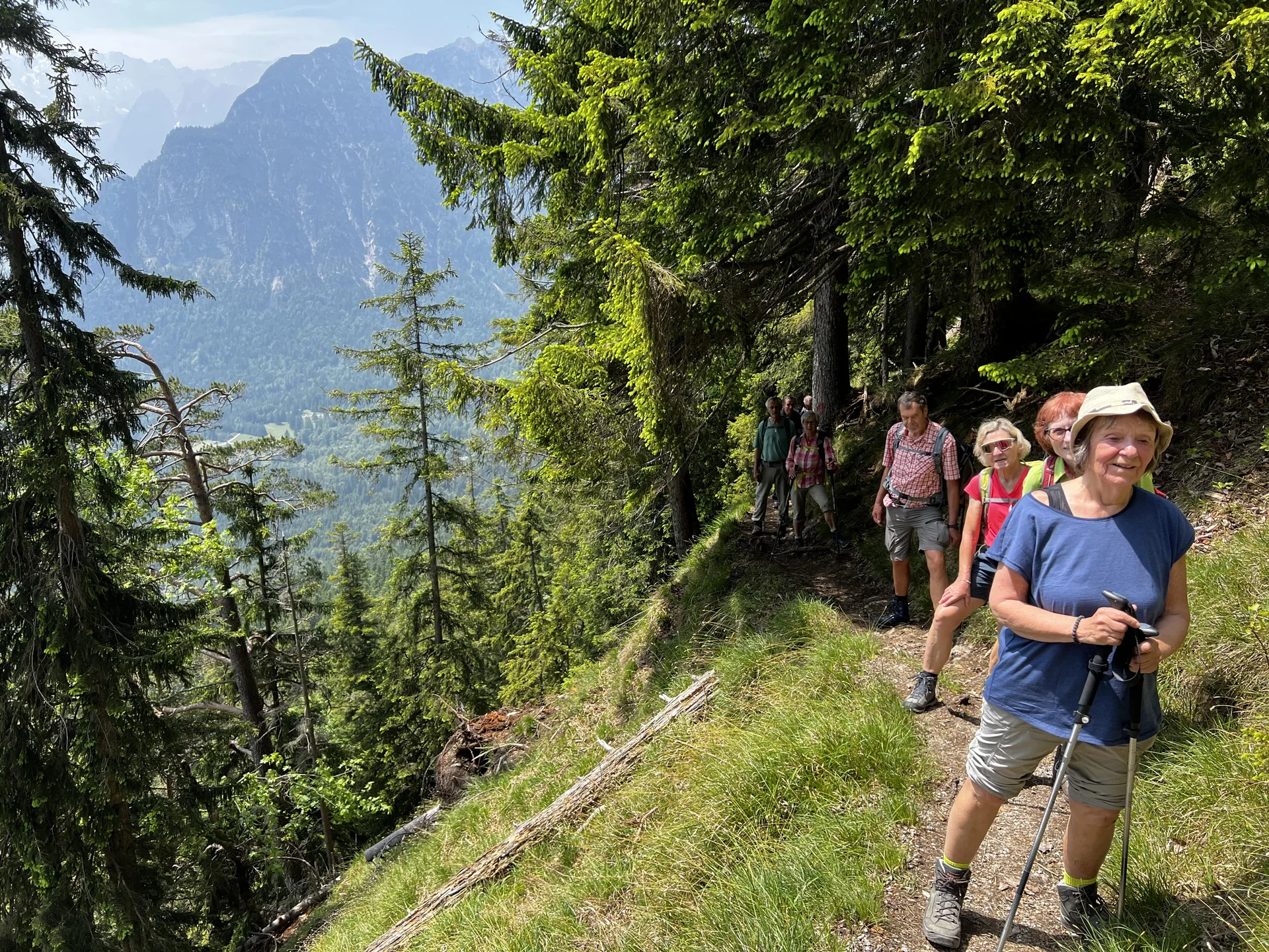 Am Weg nach der Passage der steilen Wiese unterhalb des Gipfels | © DAV Augsburg Senioren
