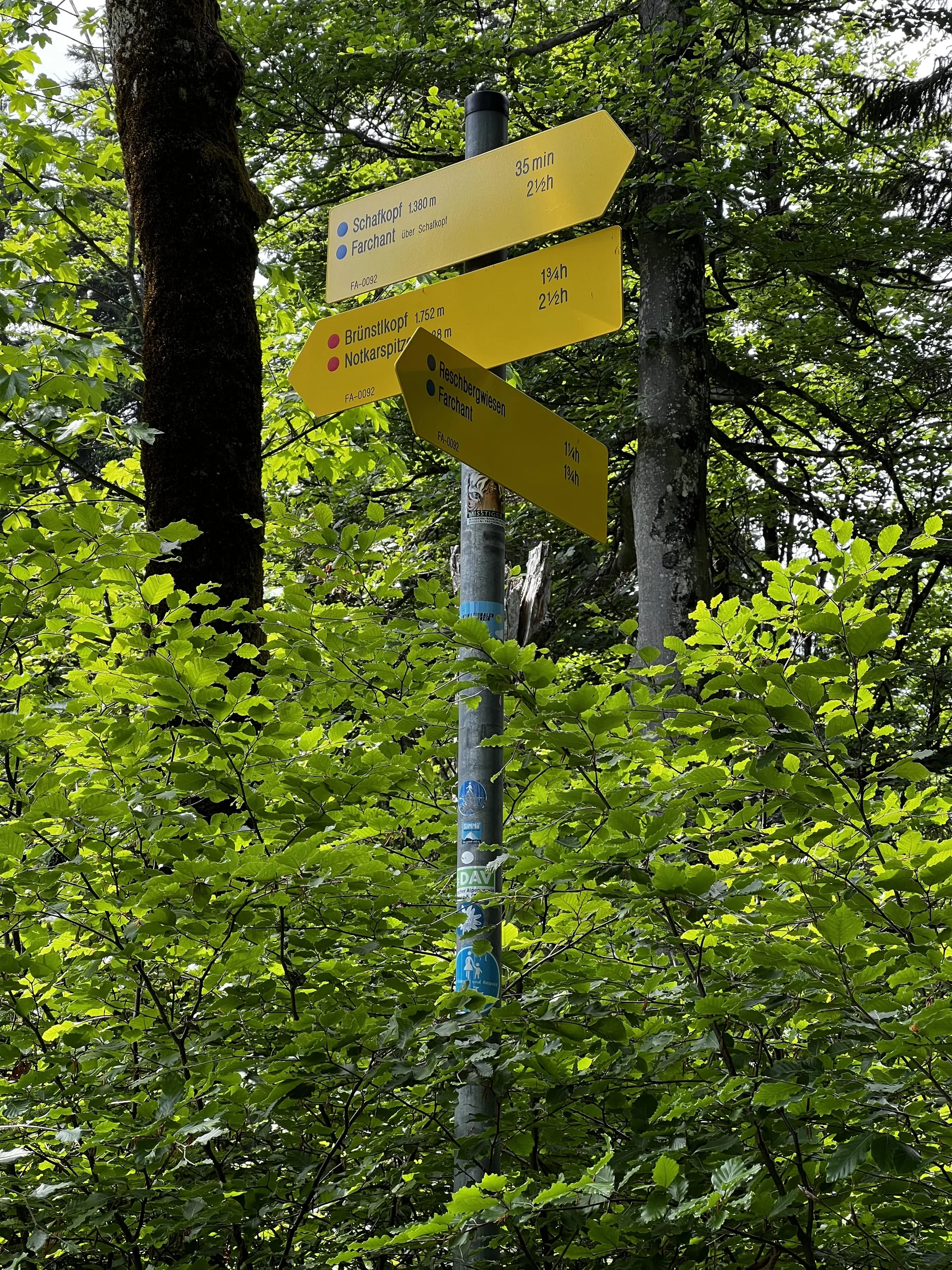 Wegweiser beim Giessenbachsattel | © DAV Augsburg Senioren