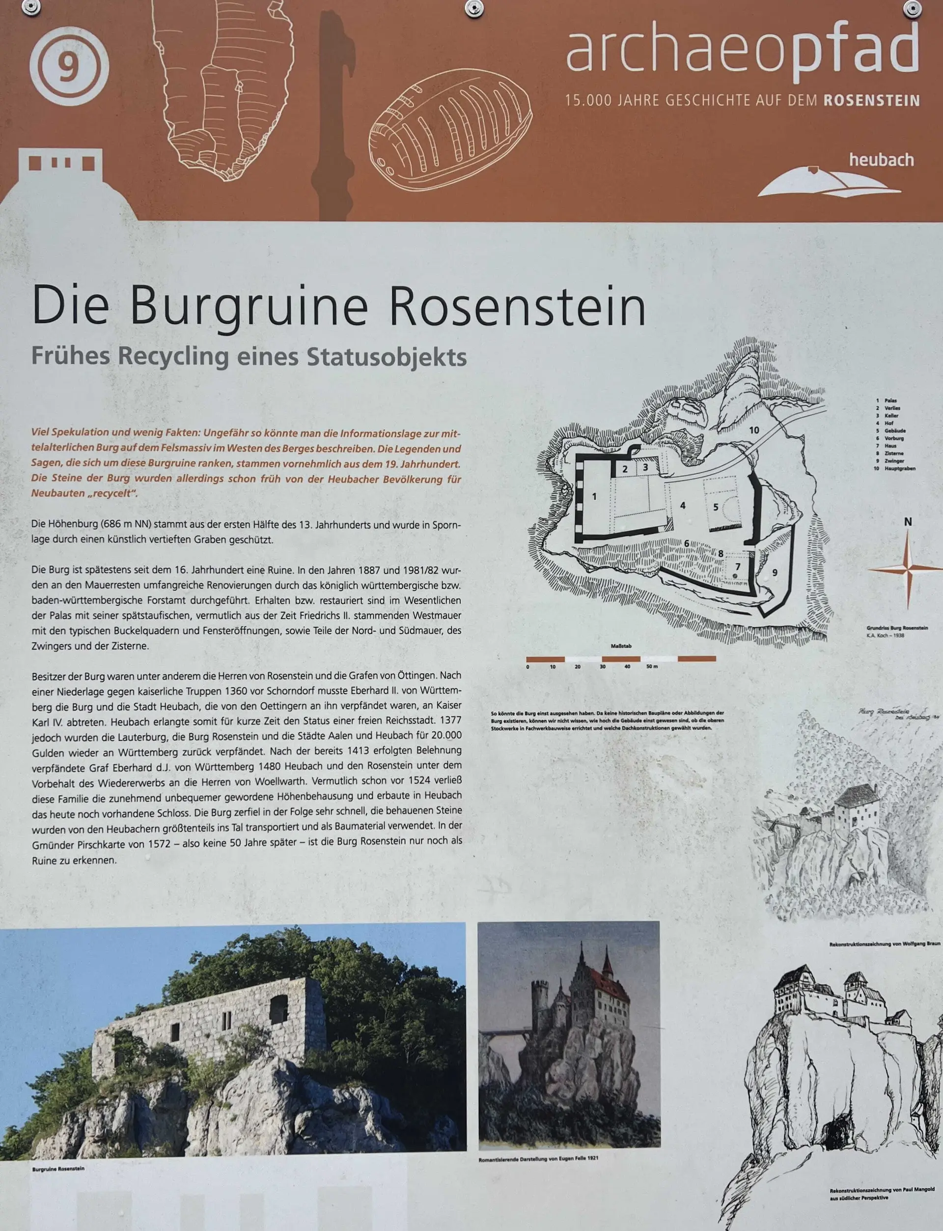 An der Burgruine Heubach - Infotafel | © DAV Augsburg Senioren