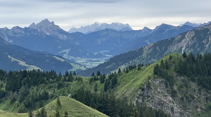 Gr. A+B Blick zu den Tannheimern und Zugspitze | © DAV Augsburg Senioren