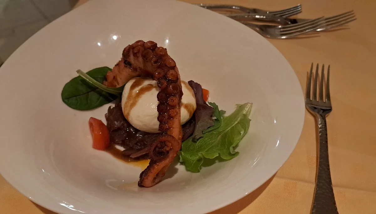 Burrata mit Tintenfisch-Tentakeln | © privat