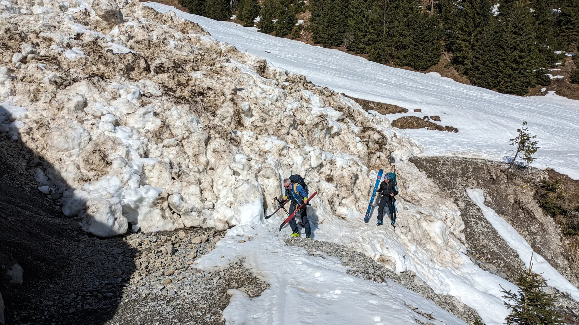 Beim Aufstieg Umgehung eines Lawinenkegels | © privat