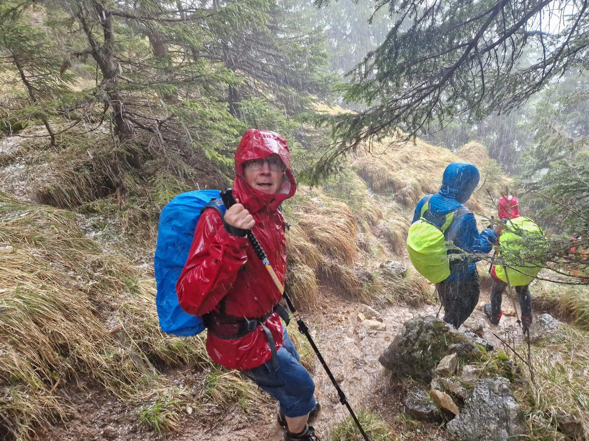Die Gruppe steigt im Gewitter ab. | © DAV Augsburg Unterwegsgruppe Özlem