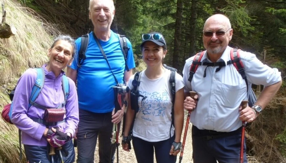 Die Gruppe trifft zufällig John. | © DAV Augsburg Unterwegsgruppe Gotlind