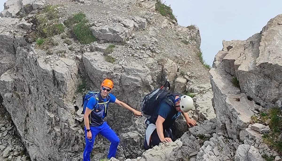 Der Aufstieg in der Nordwand des Thaneller. | © DAV Augsburg Unterwegsgruppe Diana