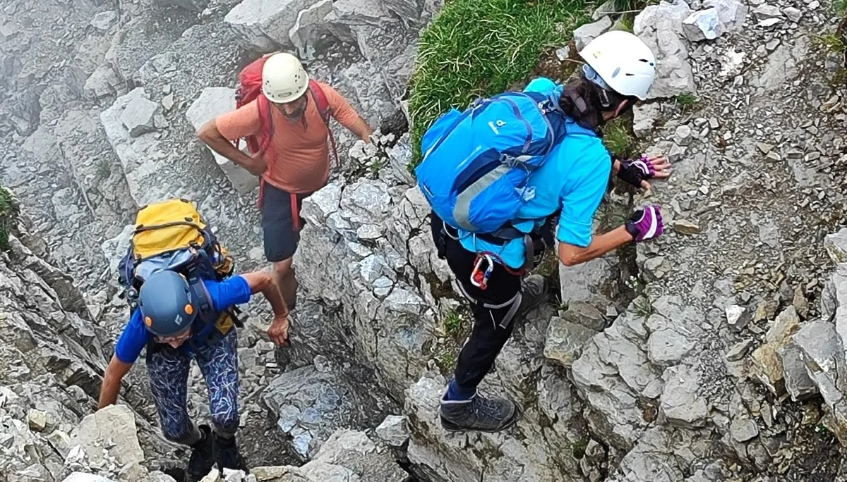 Der Klettersteig ist auf der Nordwand. | © DAV Augsburg Unterwegsgruppe  Diana