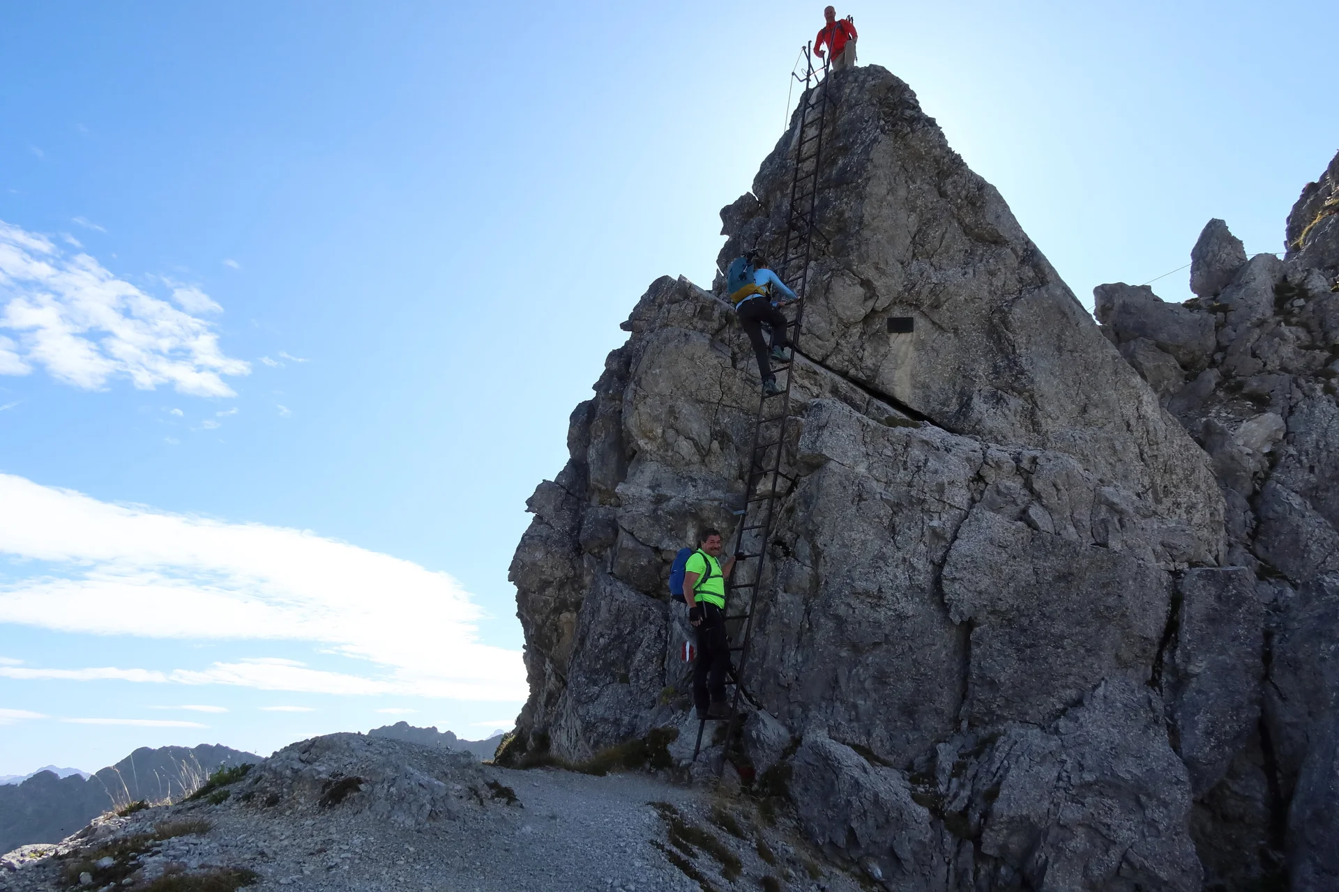 Es ist die Leiter an den Hohen Gängen zu sehen. | © DAV Augsburg Unterwegsgruppe Özlem