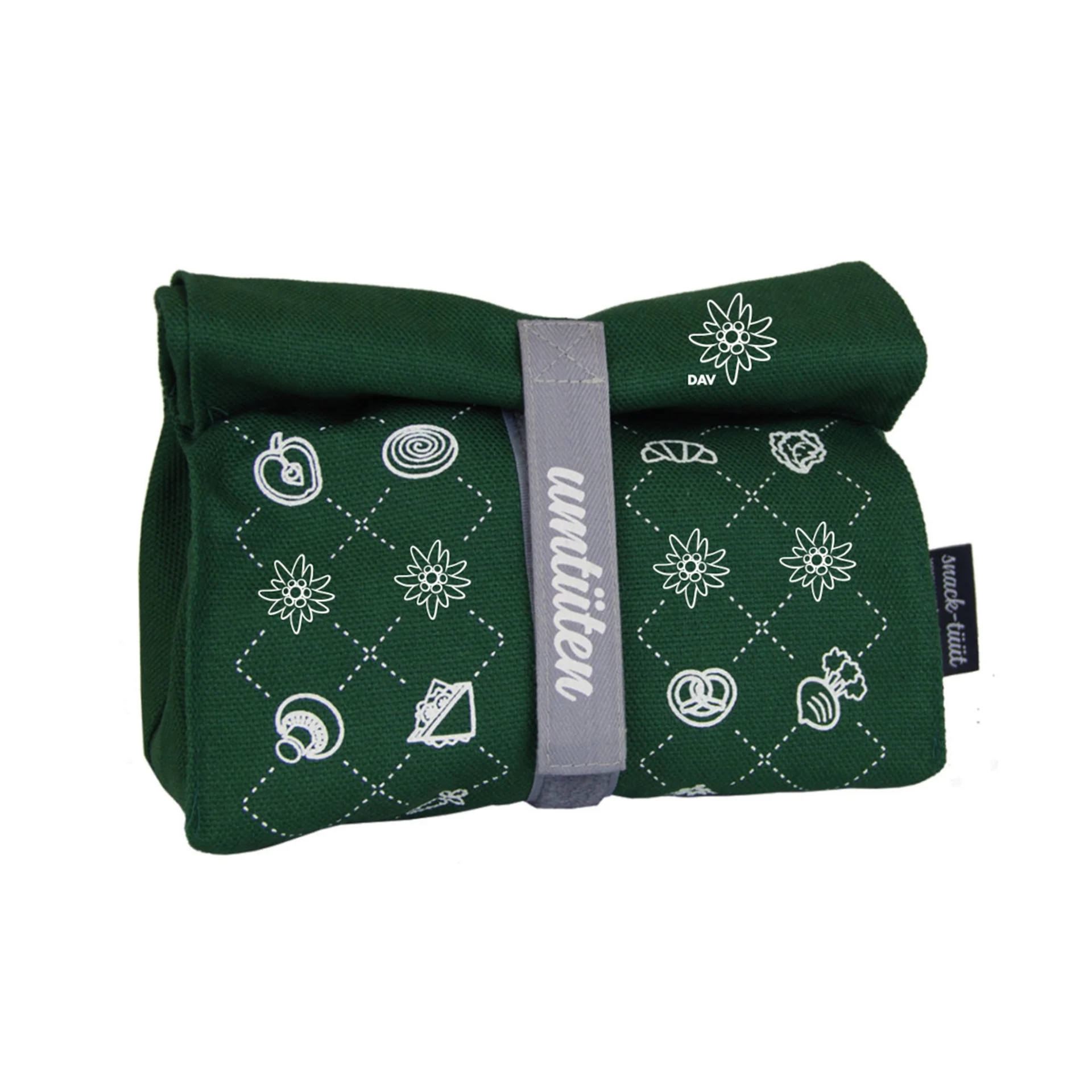 Die SnackTüüt der DAV Sektion Augsburg in dunkelgrün mit Aufdruck. | © DAV Sektion Augsburg e.V.