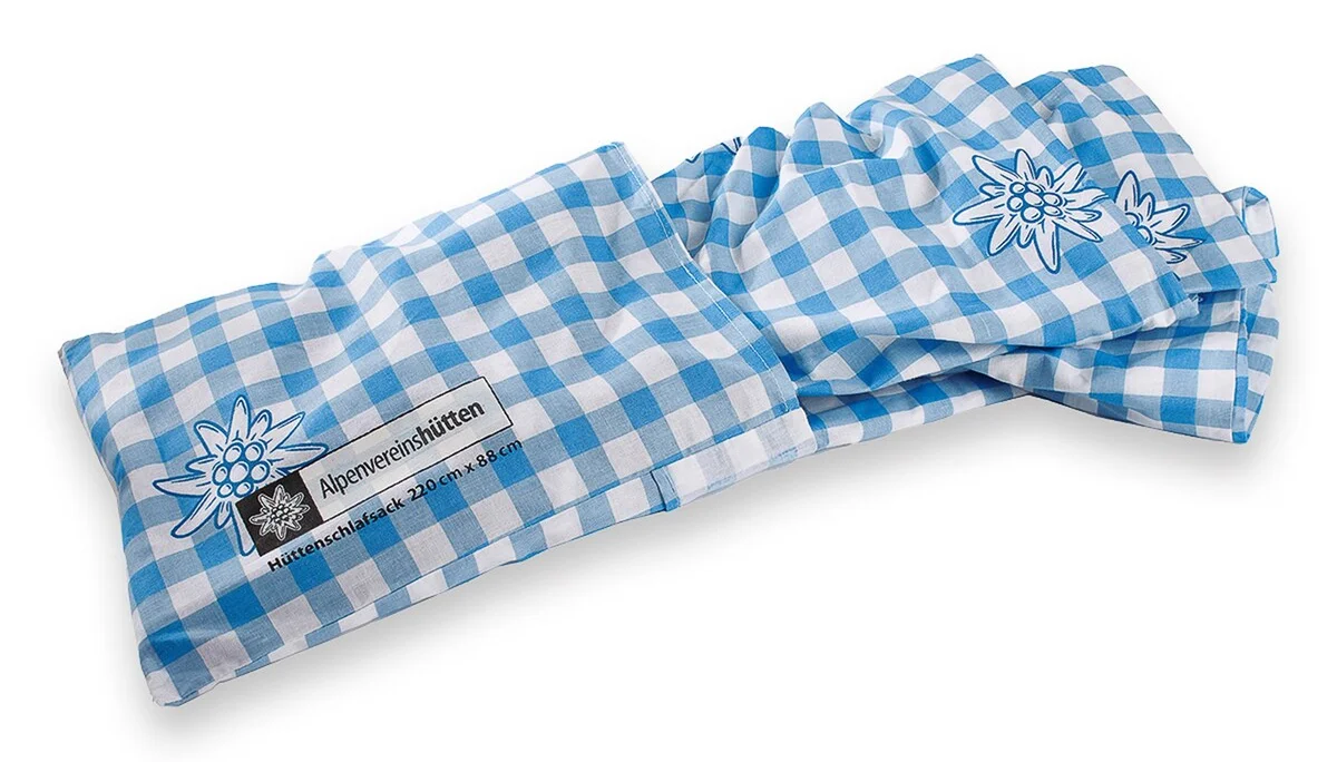 DAV Hüttenschlafsack blau-weiß kariert | © Deutscher Alpenverein e.V.