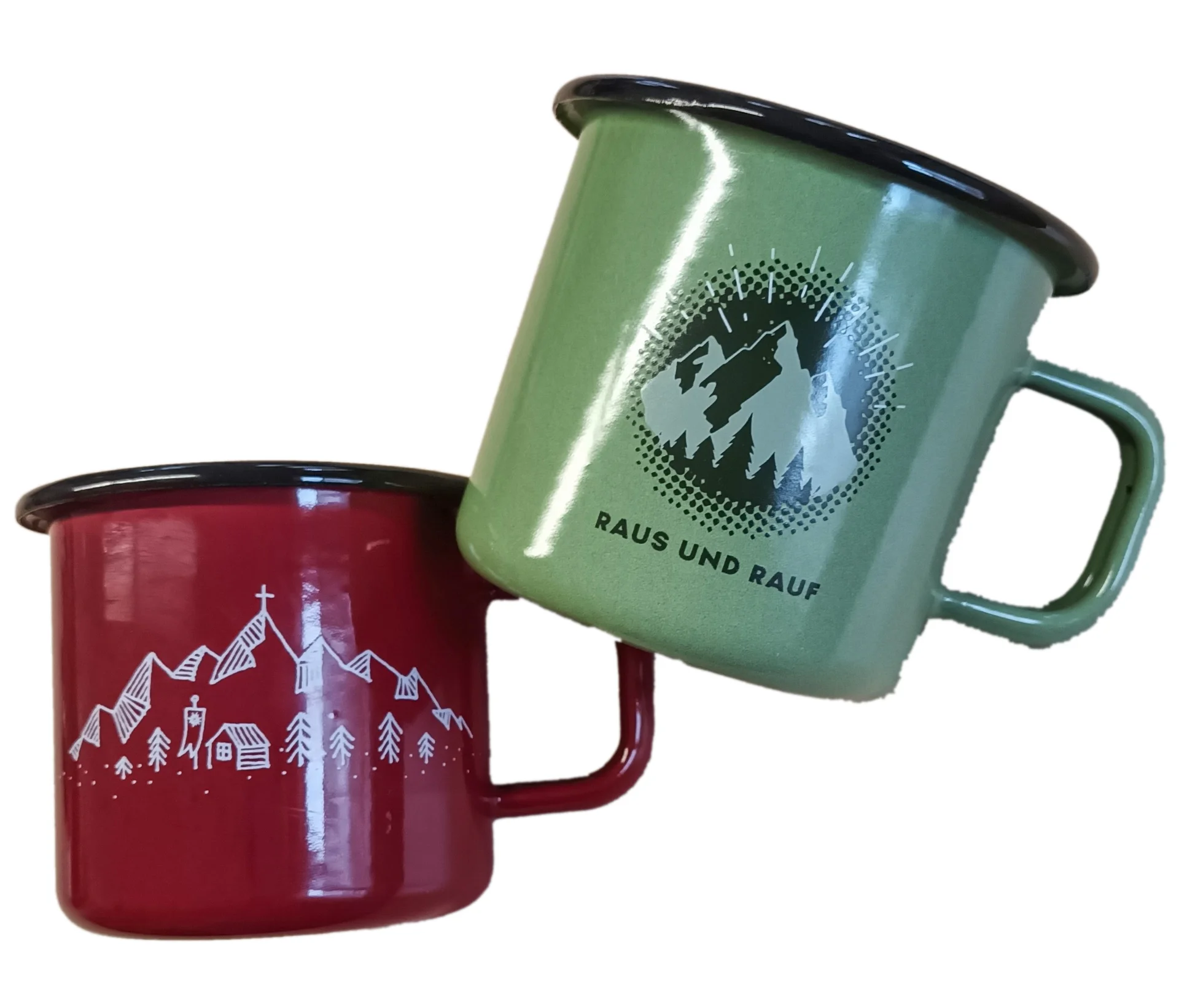 Tassen aus Emaille im DAV Design | © DAV Sektion Augsburg e.V.