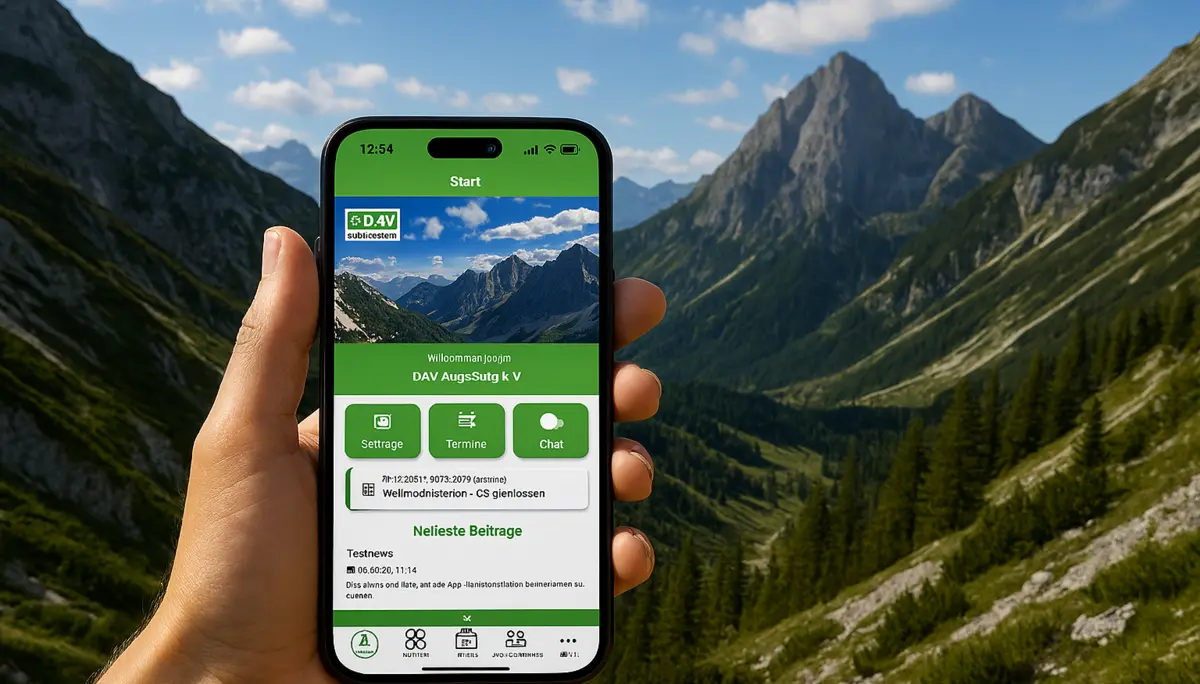 Beispielbild der VereinsApp des DAV Augsburg | © KI generiertes Bildmotiv