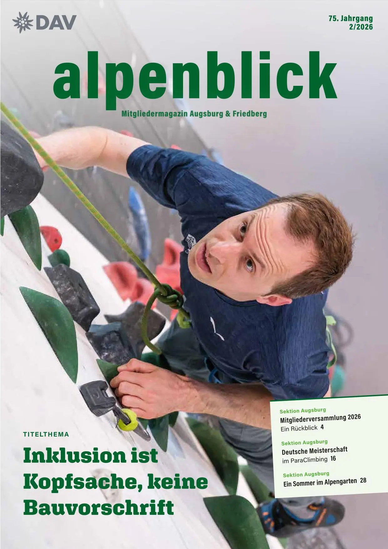 Titelbild alpenblick 2/2026 | © DAV Sektion Augsburg