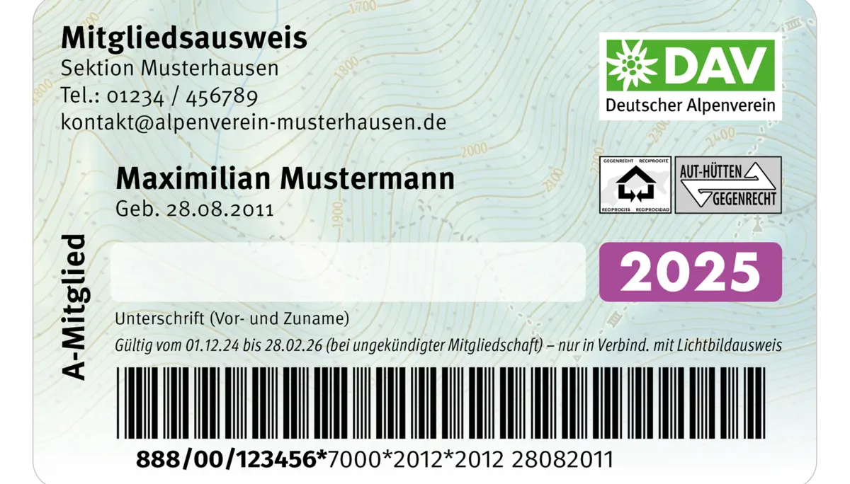 DAV-Mitgliedsausweis 2025 | © DAV