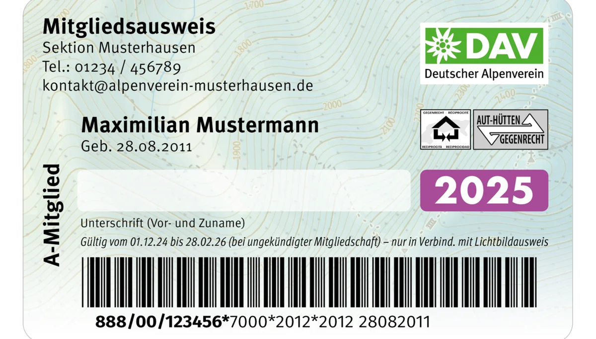 DAV-Mitgliedsausweis 2025 | © DAV